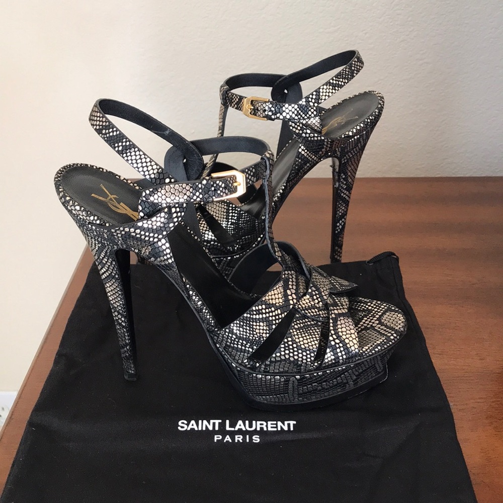 Yves Saint Laurent Tribute Python Print Platforms